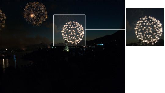 The most interesting part of fireworks at English Bay in Vancouver.