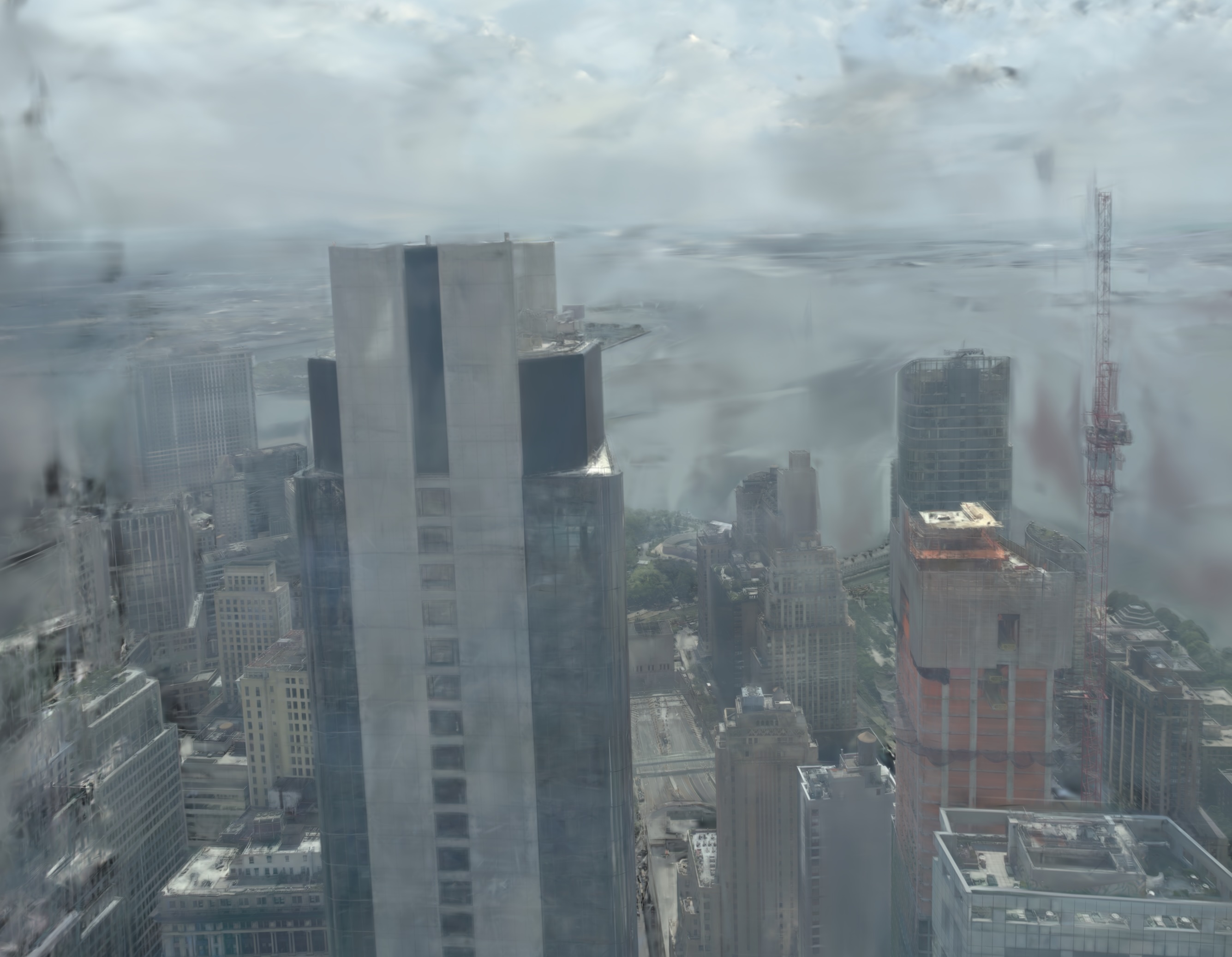 Looking south from 4 WTC to the New York harbour.